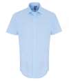 PR246 Premier Short Sleeve Stretch Fit Poplin Shirt Pale Blue colour image
